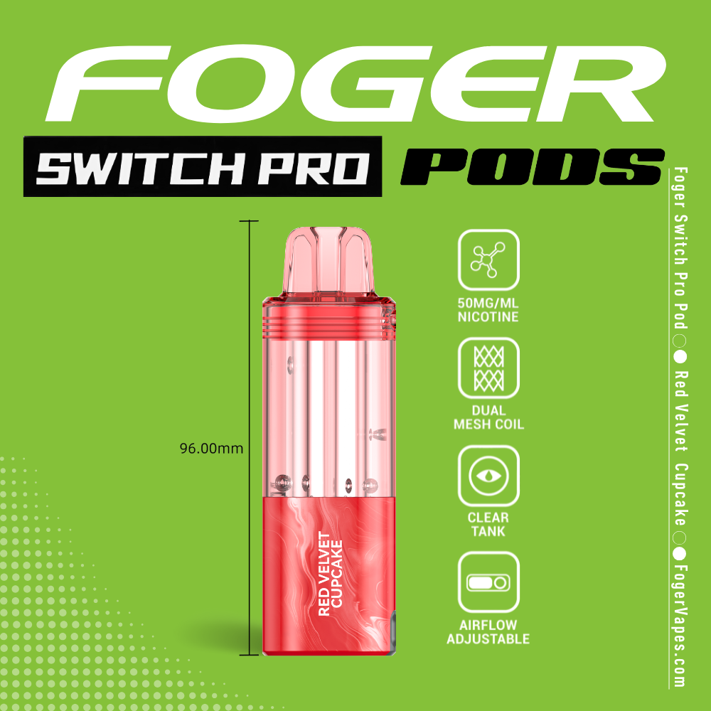 red-velvet-cupcake-foger-switch-pro-30k-puffs-disposable-pod-1.png Red Velvet Cupcake – Foger Switch Pro Pod | 30K Puffs - Image 1